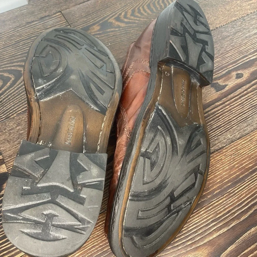 JOSEF SEIBEL LEATHER MENS SZ 47/13 DRESS SHOE OFFICE CHURCH CLASSIC RUBBER SOLE‎